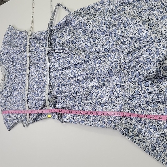 Daniel Cremieux White and Blue Floral Midi Dress SZ 4 - Picture 11 of 14